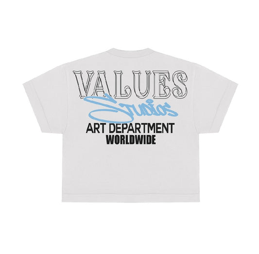 WHITE/BLUE "ART" TEE